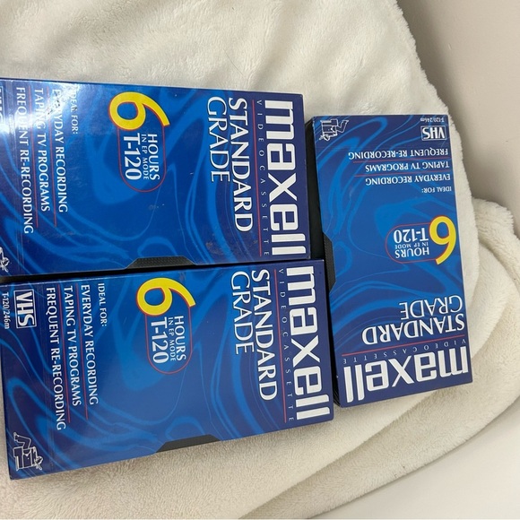 Maxell Video Cassette VHS T-120 6HRS Tapes NWT 3PC Bundle - Picture 4 of 13
